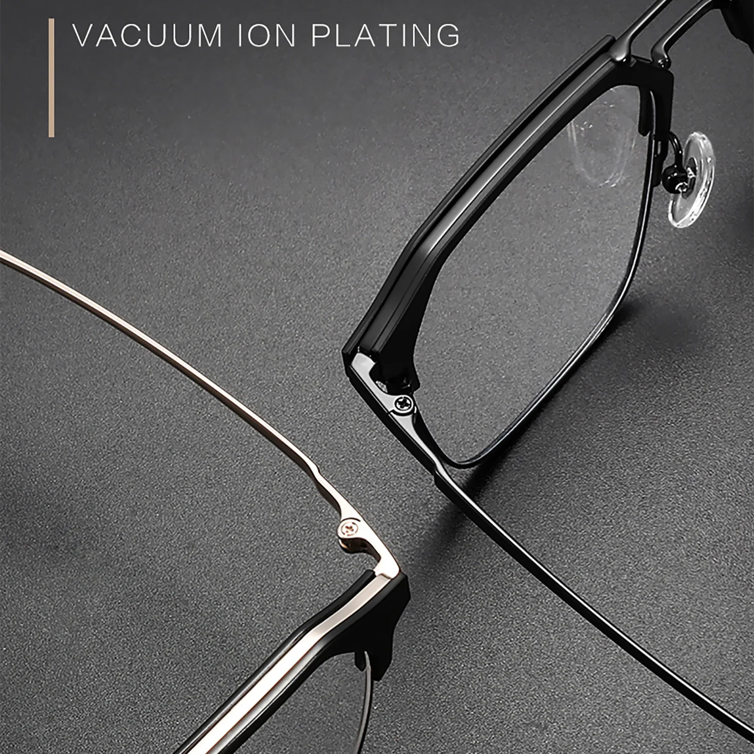 Qonoic Semi Rim Glasses Frame Pilot Style Spectacle Ultra Light Anti Blue Light Classic Style Glasses AH68087