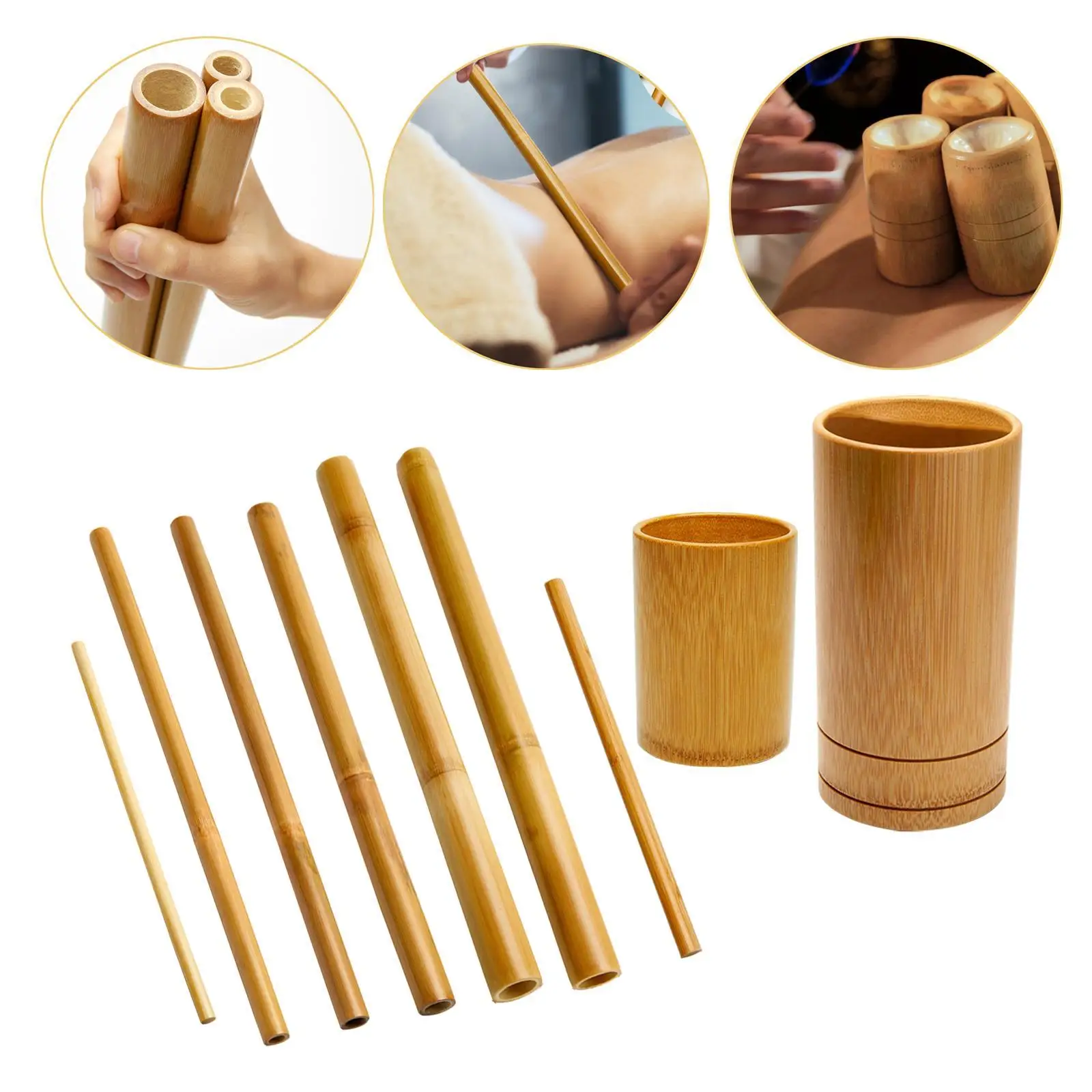 Bamboo Massage Sticks Professional Muscle Relaxation Bamboo Guasha Tool Massager Tool Roller Stick Massage Gua Sha Tools