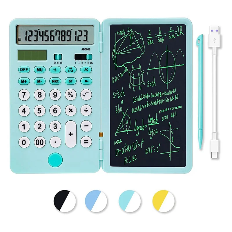 Calculadoras de mesa de escritório com display de 12 dígitos ABDE com mesa de escrita apagável, adequadas para uso em escritório, escola e negócios