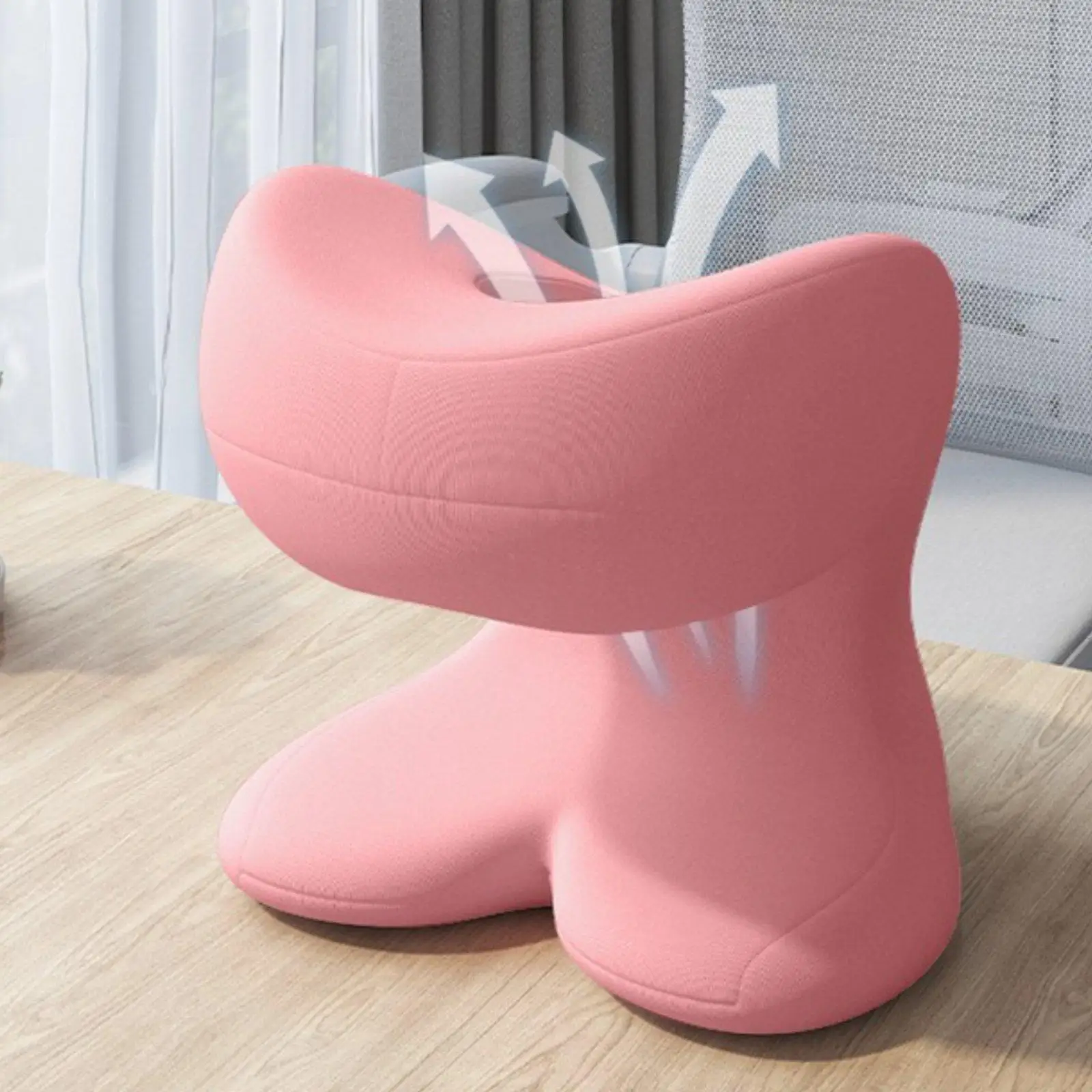 Memory Foam Desk Pillow Breathable Hollow Desktop Pillow Napping Pillow Lightweight Portable Sleeping Cushion for Students,