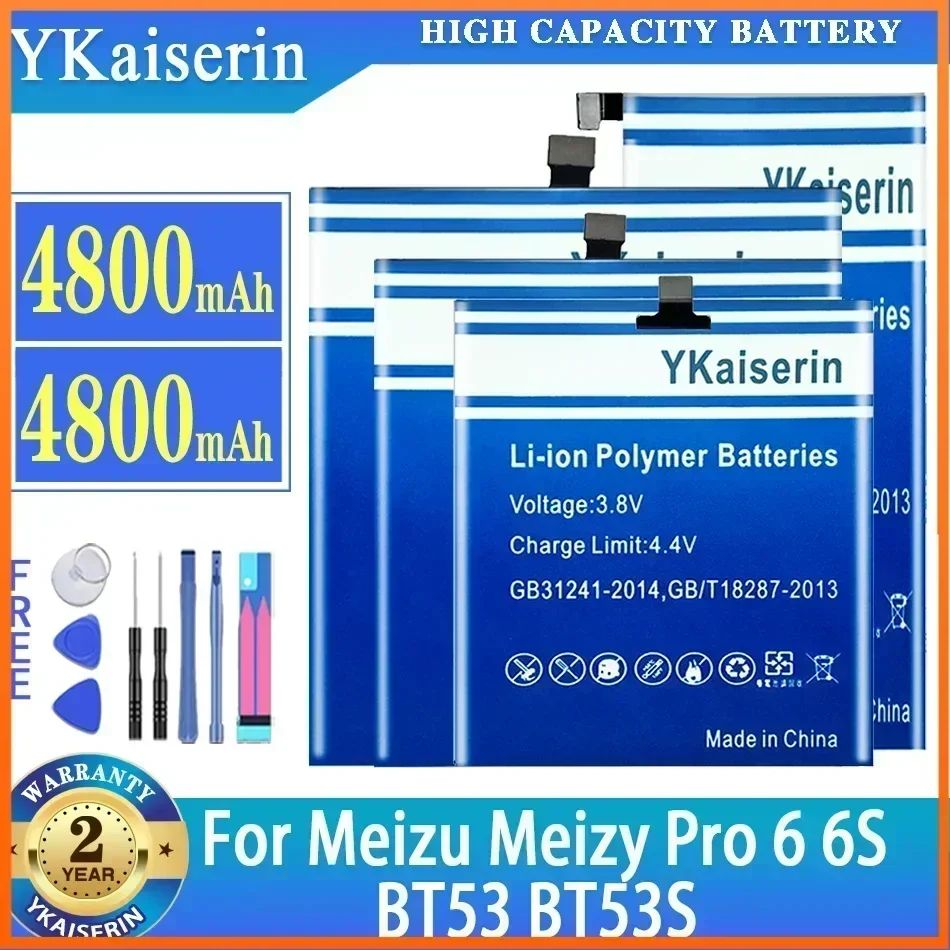 

YKaiserin Battery BT53 BT53S For Meizu Pro 6 6S Pro6 Pro6S M570Q-S Mobile Phone Batteries + Free Tools