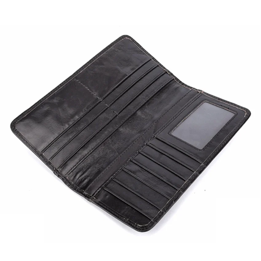 Retro  Men's  Long  Wallet Cow Leather Clutch Wallet Billfold Multi-card  Wallet Card Holder Wallet Large Capacity Clutch Bag