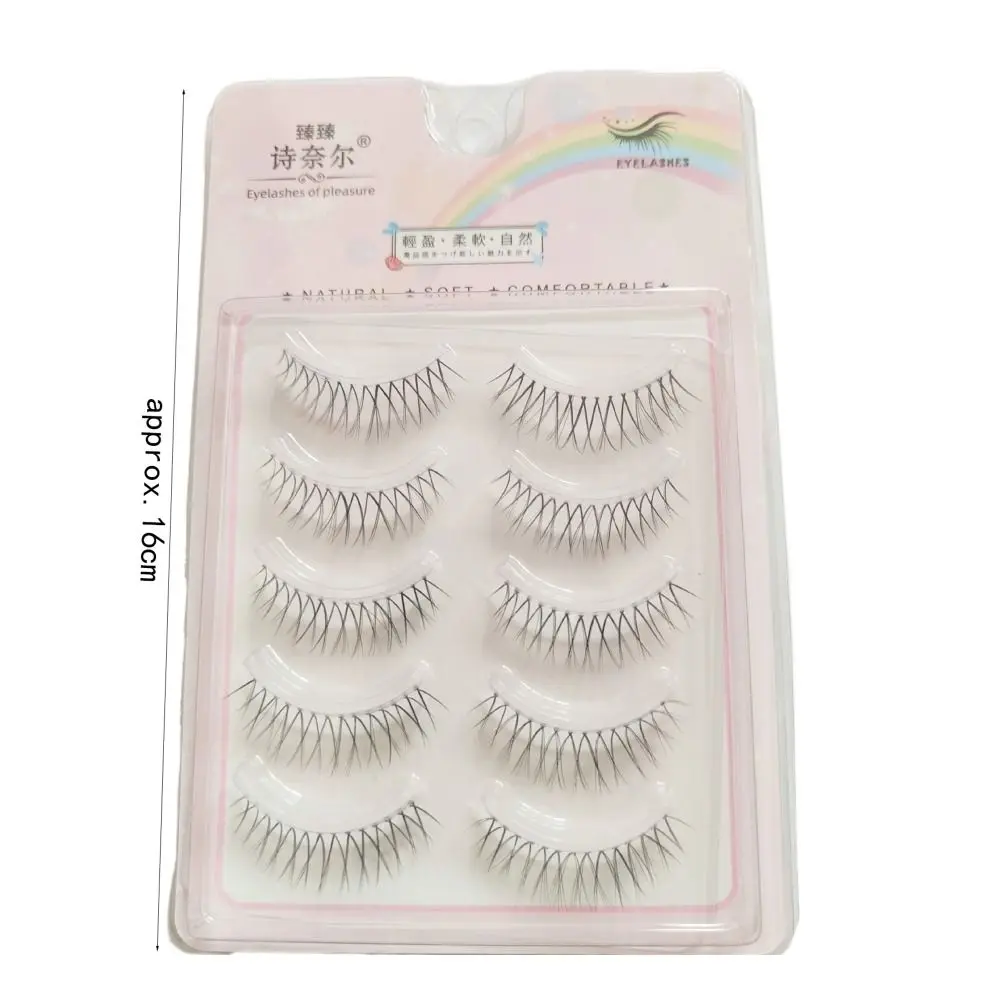 5 PAARE Natürliche Superfeine V-förmige Falsche Wimpern Wispy Lange Augen Make-Up Gefälschte Wimpern Große Augen Wirkung Wimpern verlängerung