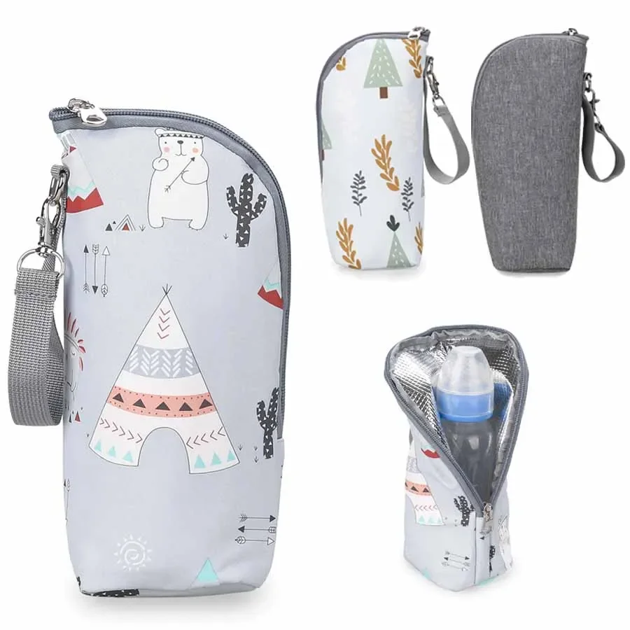 

Portable Heater Bag for Baby Bottles Baby Food Bottle Aluminum Paper Insulation Outlet Stroller Hanging Bag for Storage Cups