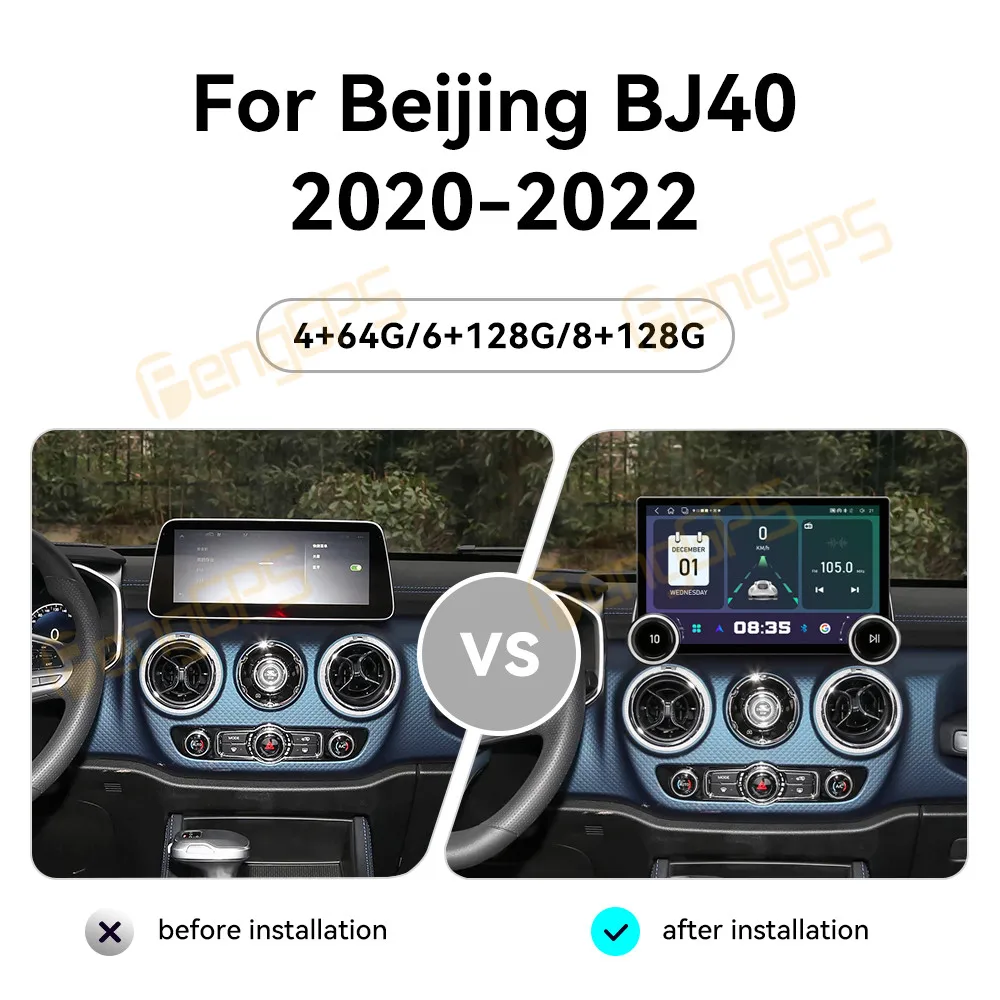 For Beijing BJ40 2020-2022 Android Car Radio Multimedia Video Player Wireless Carplay Autoradio Stereo GPS Navigation Head Unit
