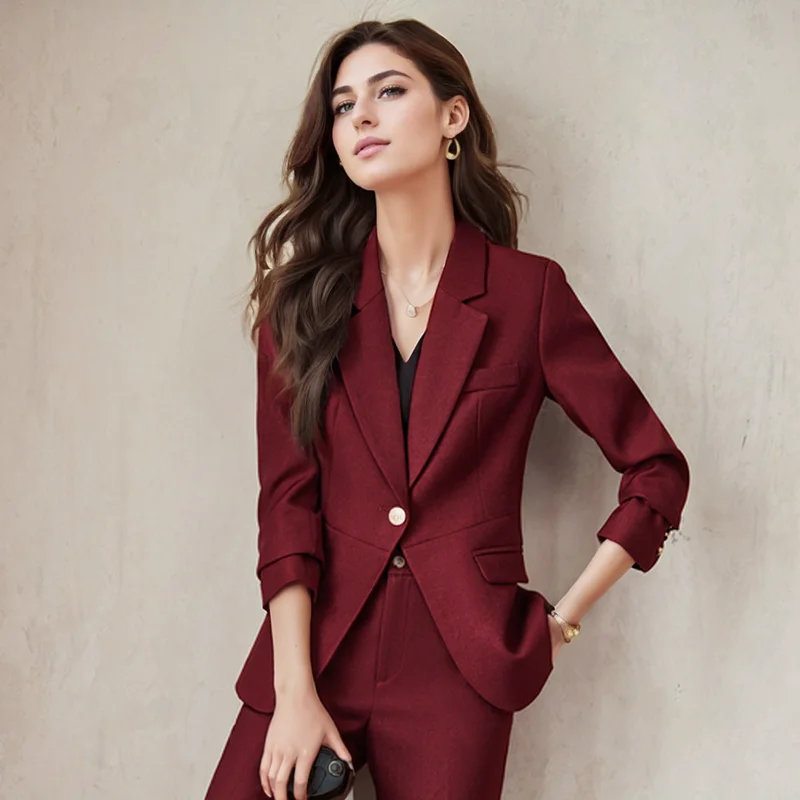 ZJYT Elegant Blazer Pants Sets for Women 2 Pieces Clothing Matching Set Trousers Suit Plus Size Jacket Outfit Autumn 2024 New