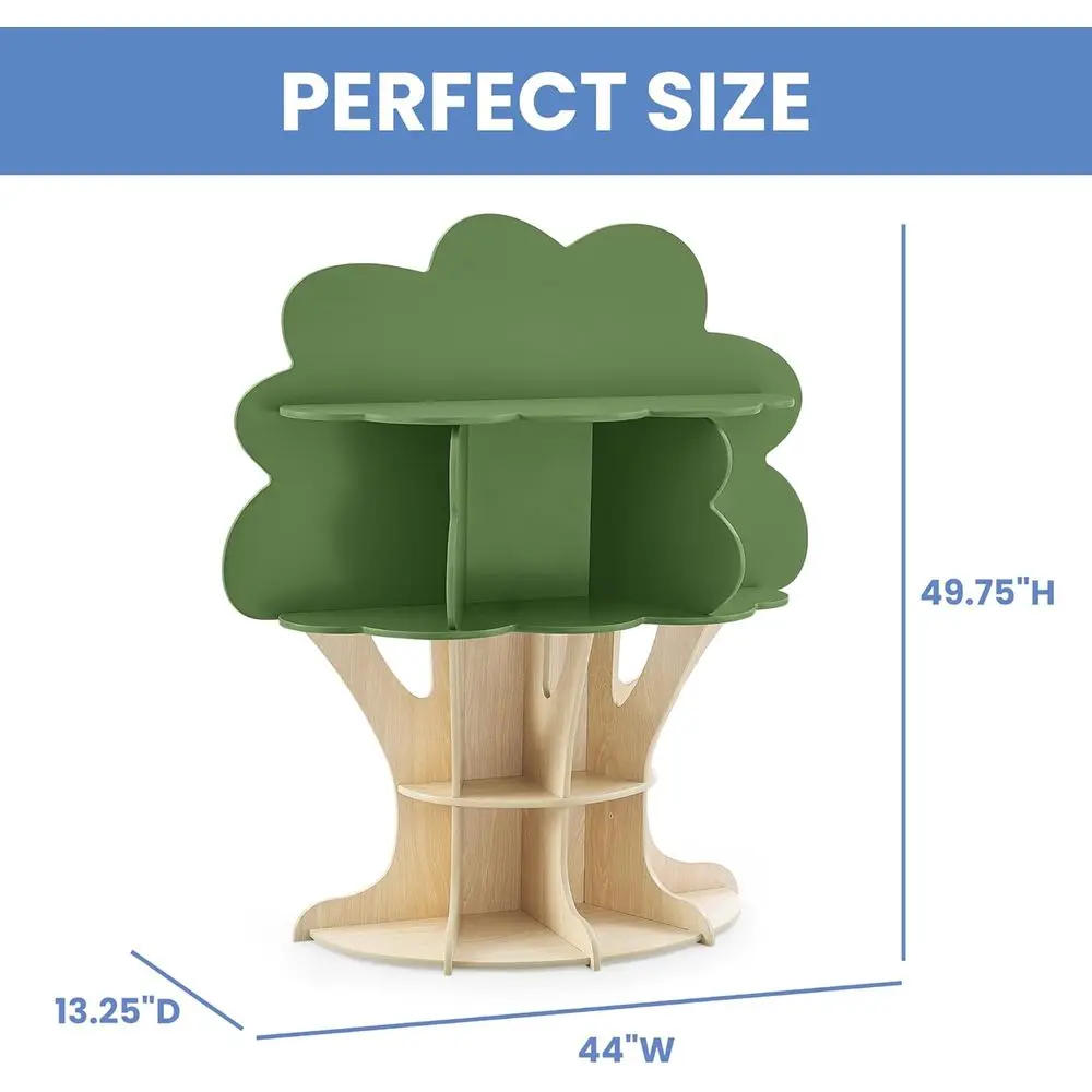 Eco-Friendly Fern Green & Natural Crafted Greenguard Gold Bookshelf