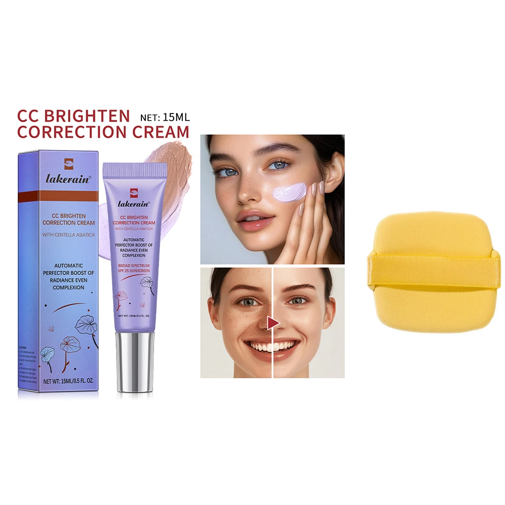 3 stks CC Crème Kleur Veranderende Vloeibare Foundation Centella Koreaanse Hoge Dekking Foundation Foundation Crème voor Gezichtsbasis Make-up