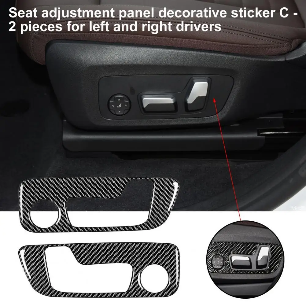2Pcs Sitz Einstellung Panel Abdeckung Tragen-beständig Wasserdichte Carbon Faser Schwarz Rahmen Abdeckung Trim für BMW G01 G02 x3 X4