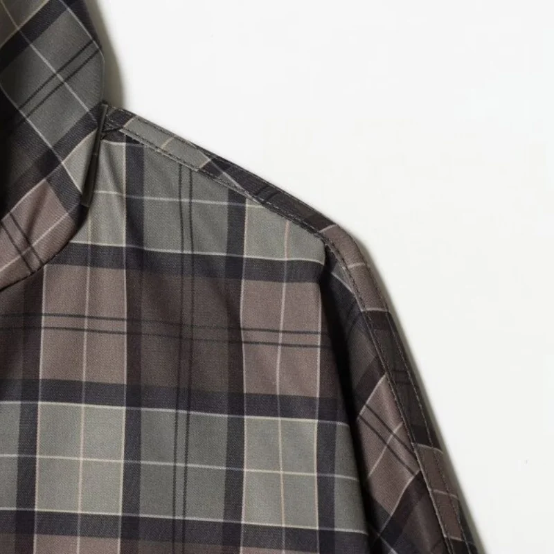 معطف نسائي طويل كاجوال للخريف منقوش على شكل خندق ملابس خروج للتسوق ملابس خارجية على الطراز الكلاسيكي