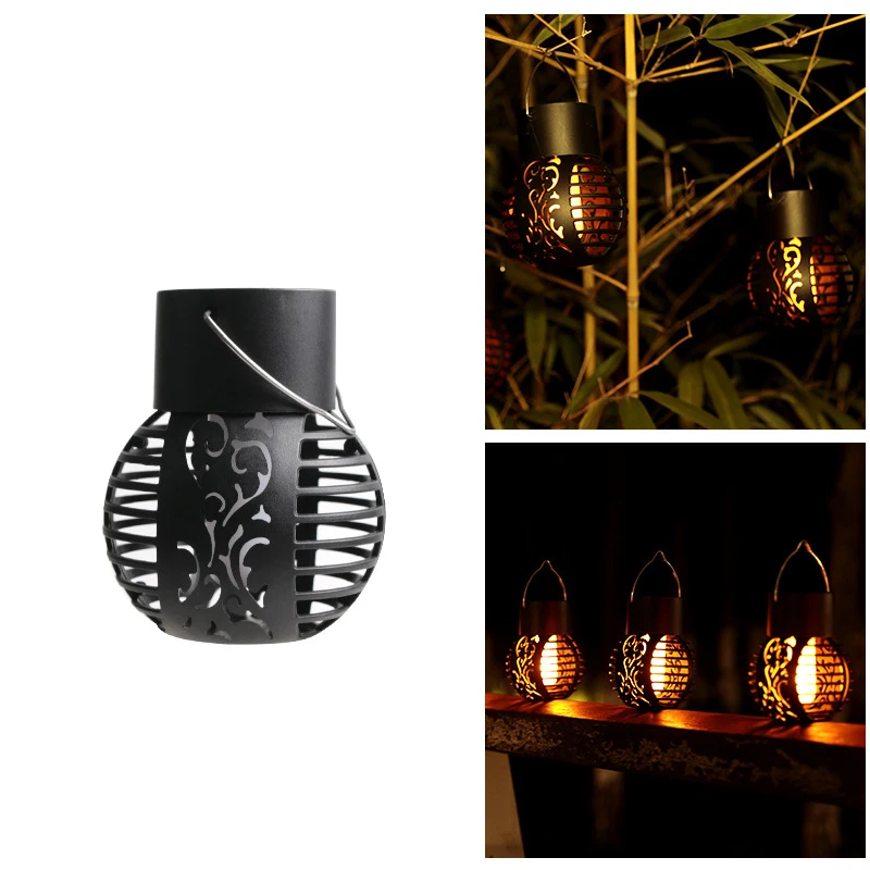 

Waterproof Solar Light Outdoor Garden Lamp Flickering Flame Effect Ball LED Lamps Hanging Lantern Landscape Yard Decor