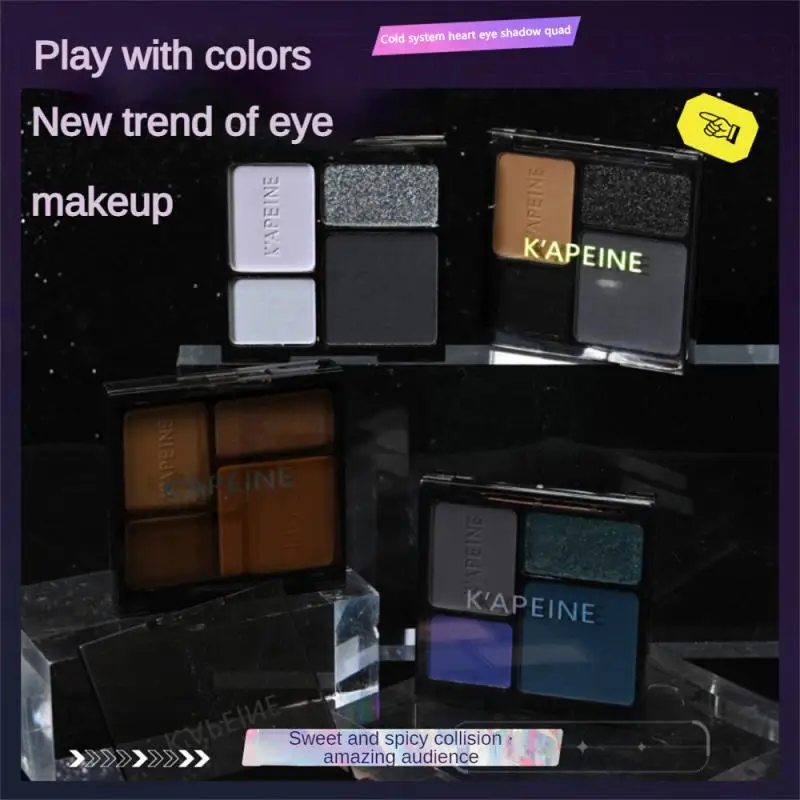 Paleta de maquillaje de 4 colores, sombra de ojos con brillo mate, herramientas cosméticas de belleza, paleta de sombras de ojos mate, sombra de ojos de tierra