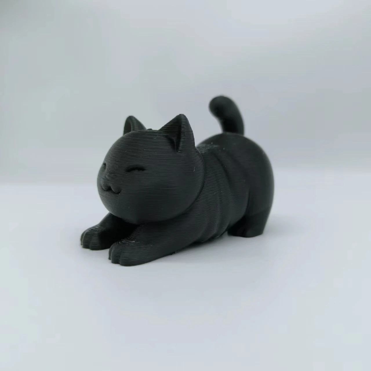 طباعة ثلاثية الأبعاد، محاكاة إبداعية لطيفة للغاية، تمثال قطة صغير سمين، تمثال قطة إبداعي عصري، ديكور سطح المكتب