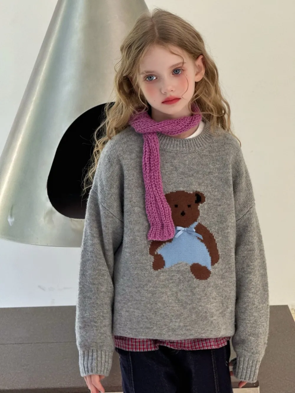 

Winter kids girls clothes baby tops Cartoon pattern knitted sweater Wool sweater Comfortable warm knitted pullover sweater
