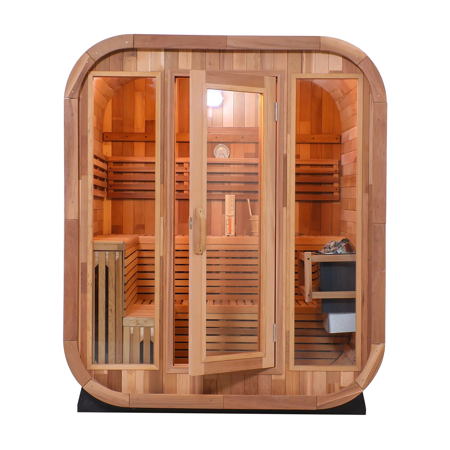 4-6 Persons Garden Sauna Room Outdoor Wooden Dome Sauna Spa Detox Relaxation Fitness Weight Loss Home Backyard Patio Use