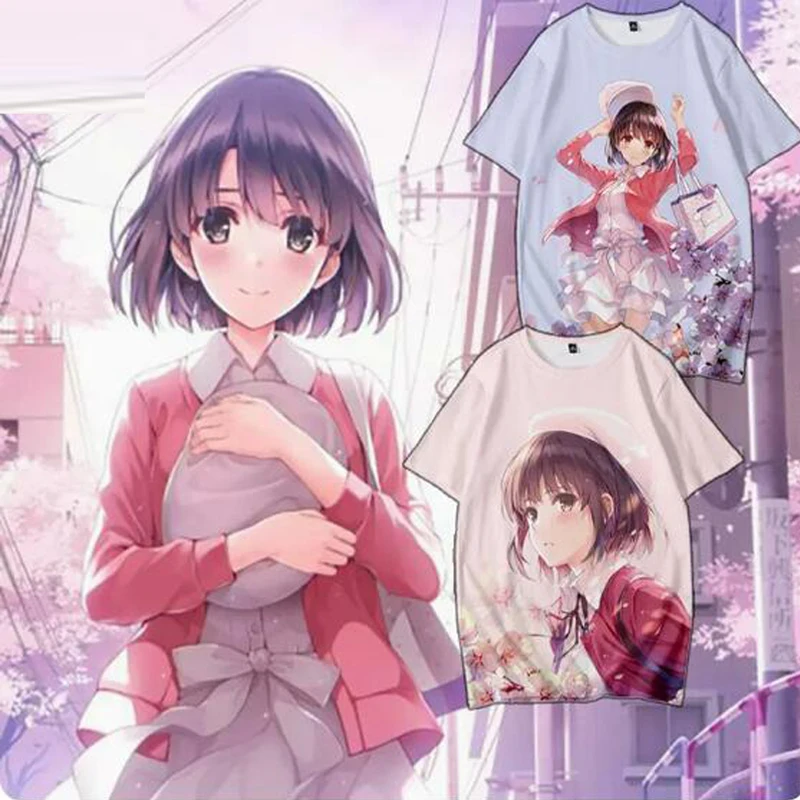 أنيمي Saekano: كيفية رفع صديقة مملة ثلاثية الأبعاد طباعة تي شيرت النساء الرجال الصيف قصيرة الأكمام مضحك التي شيرت الجرافيك تيز تأثيري