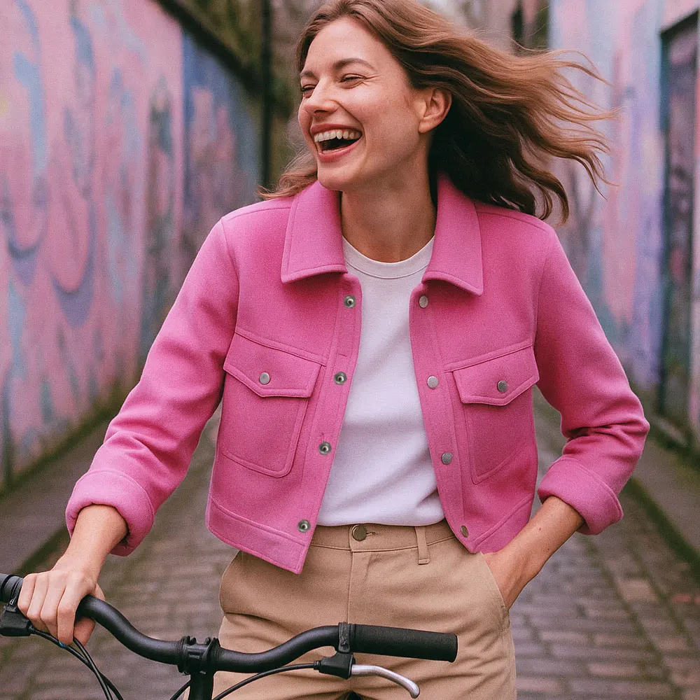 

HH женское элегантное розовое пальто с передними карманами, однобортная куртка с длинными рукавами, повседневная женская весенне-осенняя однотонная верхняя одежда