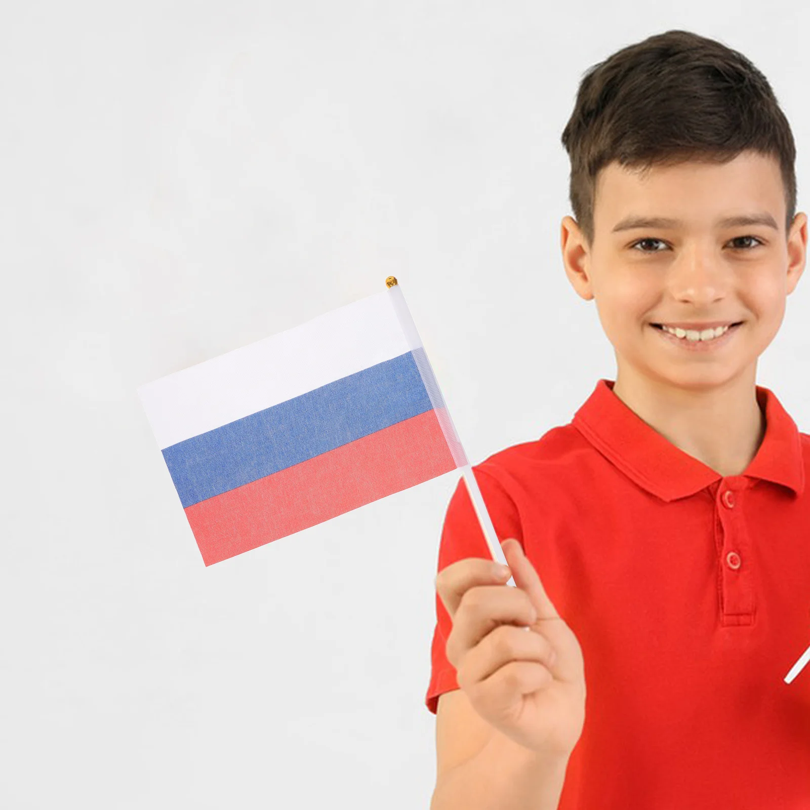 

20 pcs Mini Russian Flags Handheld Flag Sticks Portable Polyester Banners for Party Parade Decorations Celebrations Small