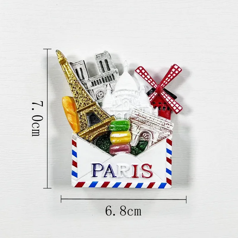 3D Eiffel Tower & Sacre Coeur Paris Decorative Refrigerator Magnets, Cute & Functional, Resin Material- Perfect for Home