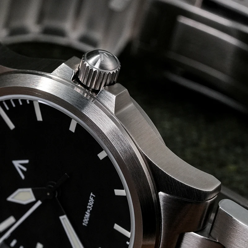 Militado ML18 ساعة كوارتز 316L الصلب القبة الياقوت الكريستال 100 متر مقاوم للماء خمر ساعة اليد VH31 حركة ساعة مضيئة