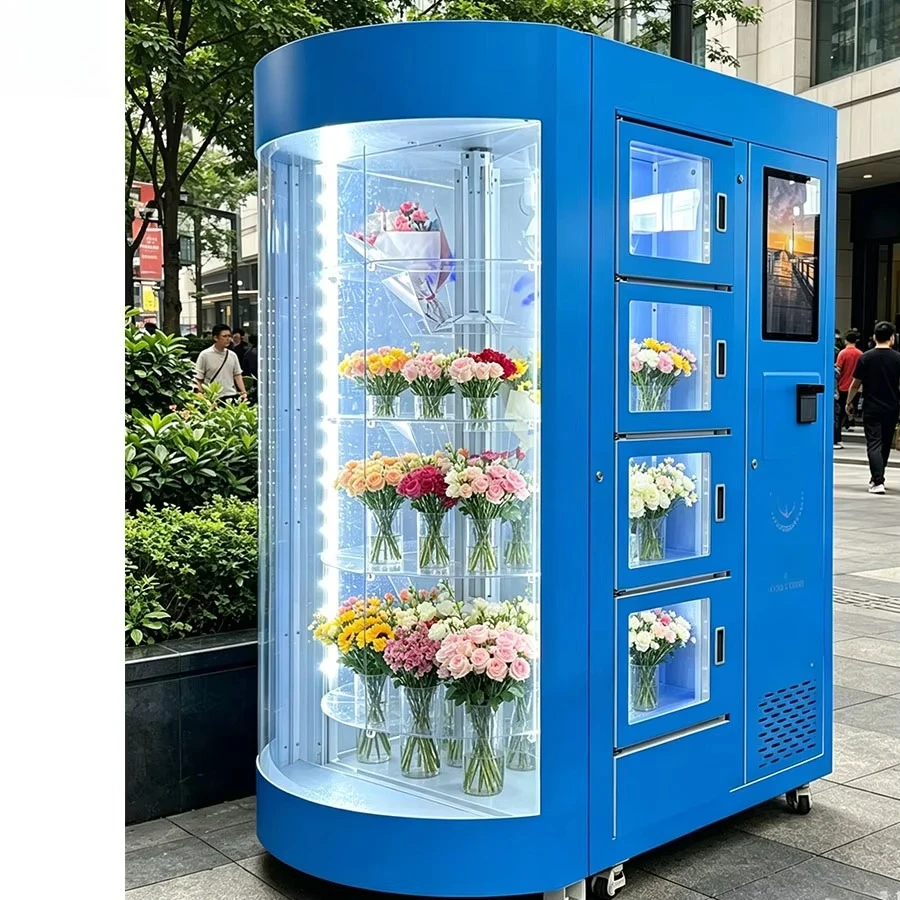 FOODLINE Street Booth Flower Vending Cabinet Stable Anti Corrosion Shell Constant Temp Fresh Floral Bouquet Vending Machine