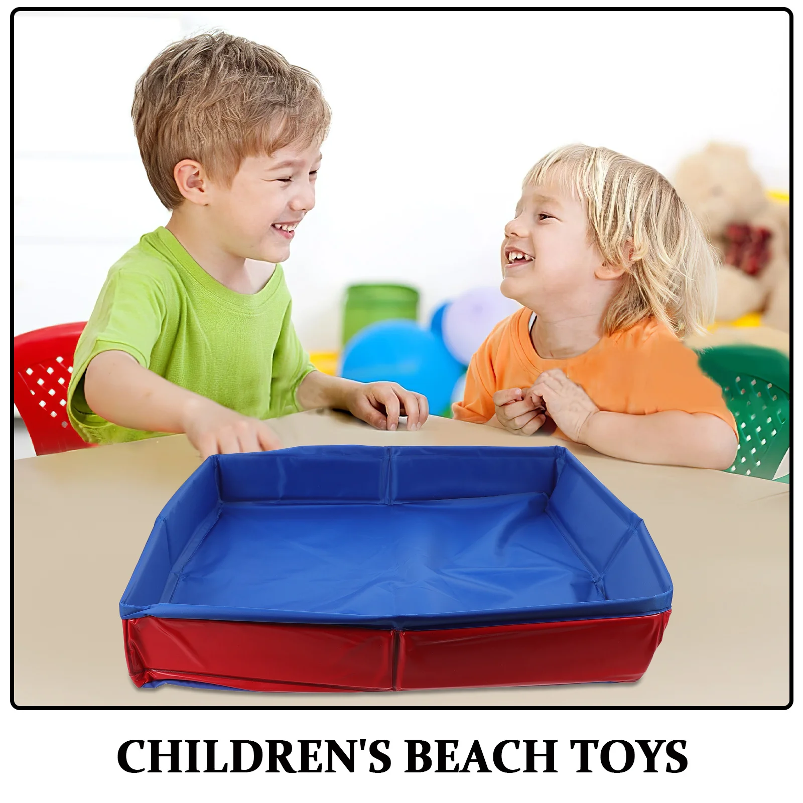 Vassoio di sabbia pieghevole da 19,65X3,34 pollici per i più piccoli Sabbiera portatile per bambini Gioco all'aperto per interni Attività di apprendimento con pozzo di sabbia per bambini