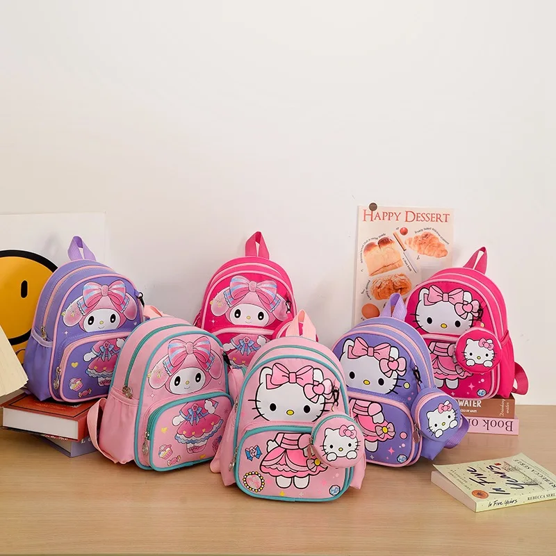 

Sanrio Kindergarten Schoolbag Children Backpack Boys Girl Baby 3 Years Old Cute Fashion Cartoon Shoulder Bag handbag hello kitty