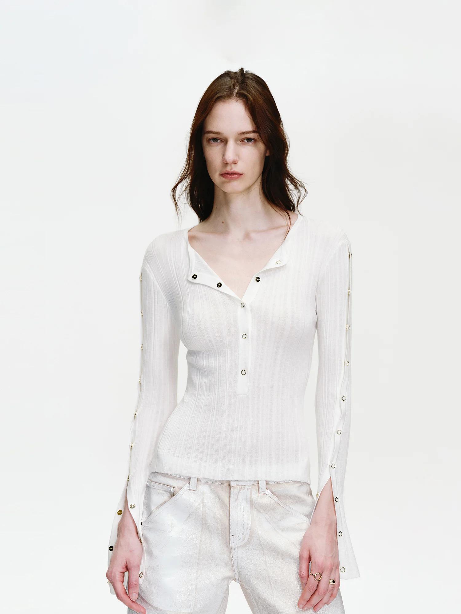 Silk Wool Blend Long Sve Knitted Open Cardigan Women's Slim Fit Henry Collar Waist Cinched Multiple Buttons Commute Sle