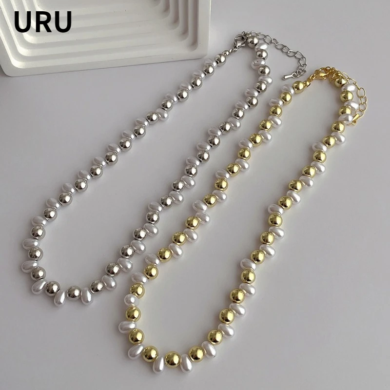 Fashion Jewelry Sweet Korean Temperament Irregular Simulated Pearl Bead Necklace For Women Party Wedding Gifts Dropshipping