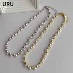 Fashion Jewelry Sweet Korean Temperament Irregular Simulated Pearl Bead Necklace For Women Party Wedding Gifts Dropshipping