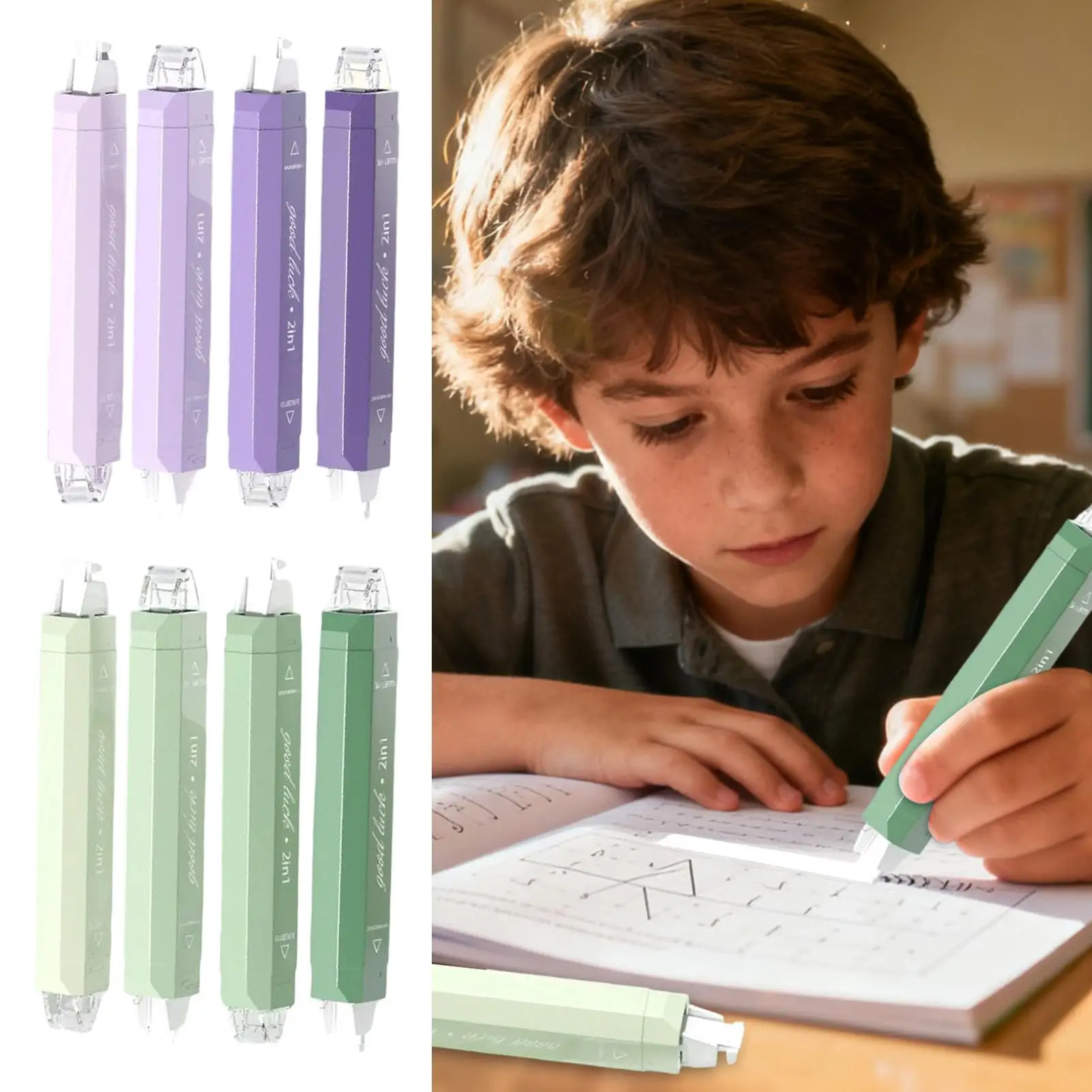 الأبيض خارج الشريط على الوجهين سهلة ل قضيب لوازم مكتبية شريط لاصق القلم للرجال النساء بنين بنات الشباب المراهقين الابن