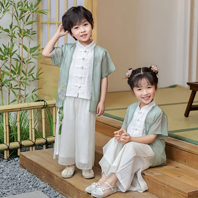 Roupa de alta qualidade hanfu infantil, hanfu fashion, estilo antigo bebê, novo, primavera e outono, estilo chinês