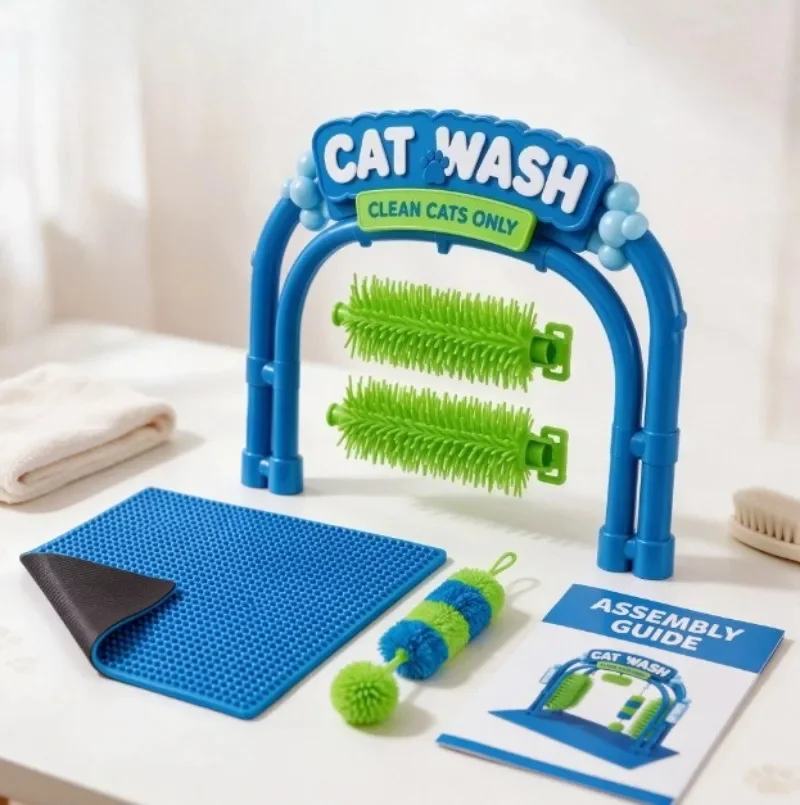 Cat Self Grooming Wash Station Interactive Cat Massage Brush Toy Hair Removal Pet Grooming Supplies For Kitten