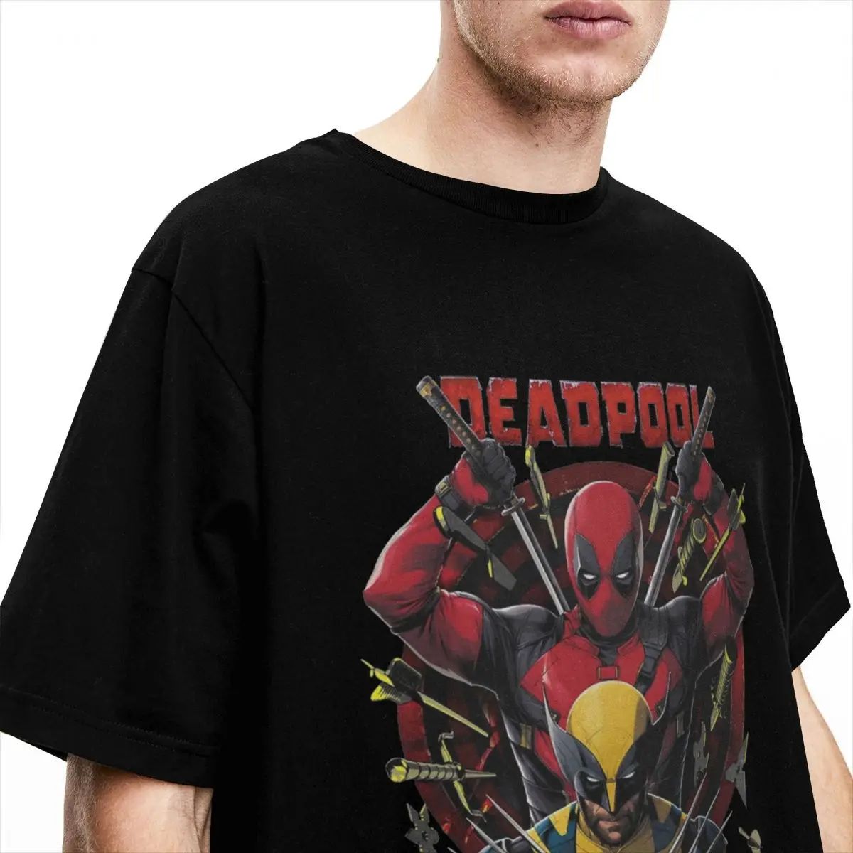 Deadpool & Wolverine Movie D&W Shirt Merch Men Women Pure Cotton Casual T-shirt Short Sleeve Tops Graphic Printing