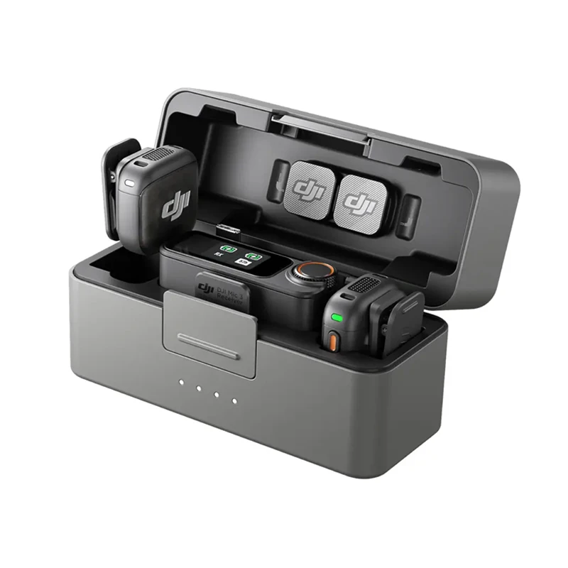 DJI Mic 3 Advanced Mini Wireless Microphone Two-Level Noise Cancelling Dual Band Anti-Interference, Lossless Audio Transmission