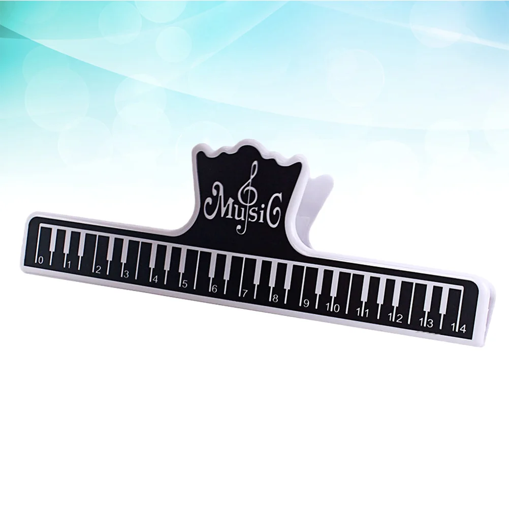 2pcs Z05 Piano Note Clip Keyboard Printed Smooth Grooves Plastic Music Book Page Holder Clamp Musical Instruments Tool (Black)