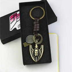 anime JoJos Bizarre Adventure Keychain Leather Key Chains Keyring for Men Arrow Anime Accessories Pendant llaveros