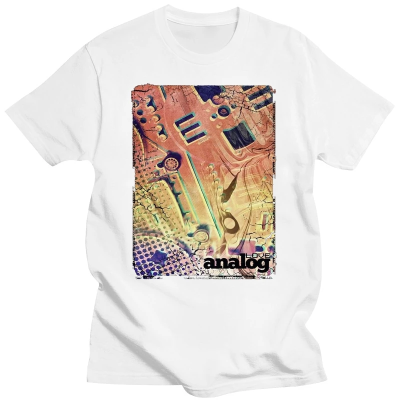 Love Analog Synthesizer Men's T-Shirt - Synth Moog Korg Roland Akai Print T Shirt Summer Style Top Tee Short Sleeve