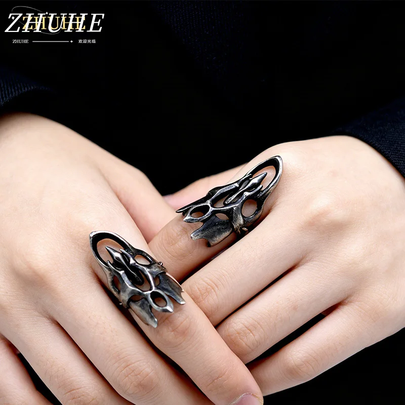 

Alternative Fashion Hollow Ring, Premium Copper Made Jewelry Accessories for Men and Women, Skeletal Bone Shaped Finger Ring, Ed