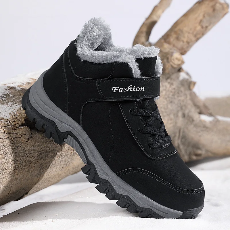 Outdoor Women Short Boots Winter Warm Shoes Casual Red Hiking Boots High Top Ankle Boots Non-Slip Climb Snow Boots Size 35-42