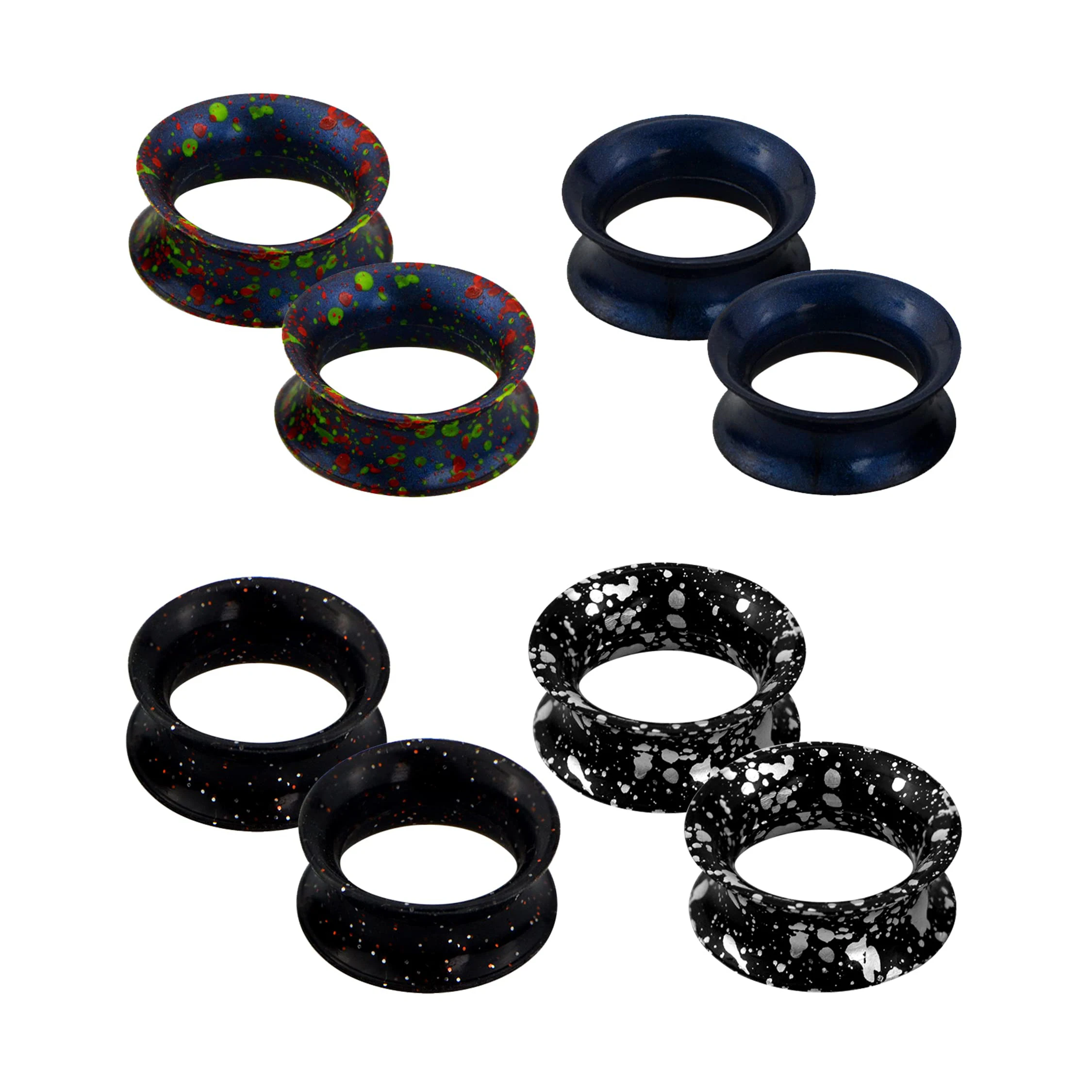 

8pcs Soft Flexible Silicone Ear Plugs Gauges Earrings Double Flared Flesh Tunnels Expander Stretcher Piercing Jewelry 4-25mm