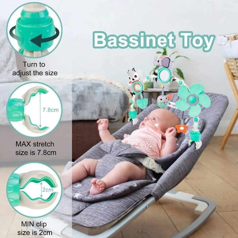 Kinderwagen Gebogen speelgoed Babybedje Mobiele bel Hangend pasgeboren babyactiviteit Zintuiglijk ontwikkelingsspeelgoed