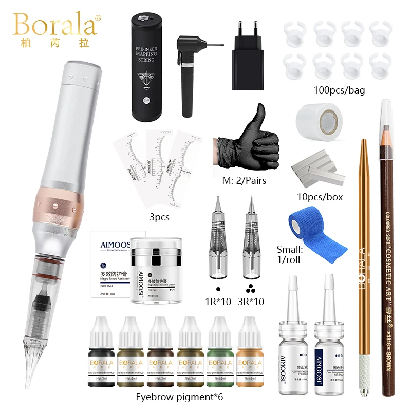 M7 Permanent Makeup Tattoo Machine Set For Eyebrows Microblading Set Facial Beauty Art Eyebrow Tattoo Supplies Machine Kits Tool