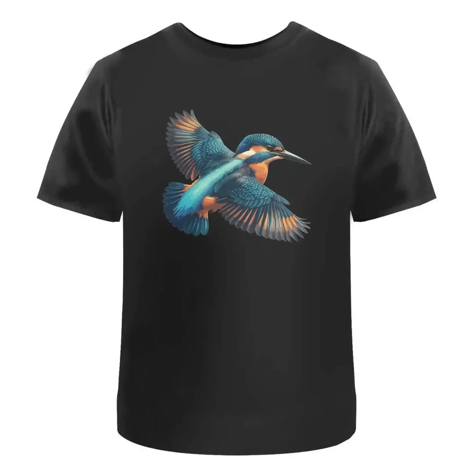 T Shirt quot Kingfisher Flying 100 Baumwolle S XXL TA061684 vintage Washed Top For Everyday Wear Stretched Breathable Casual