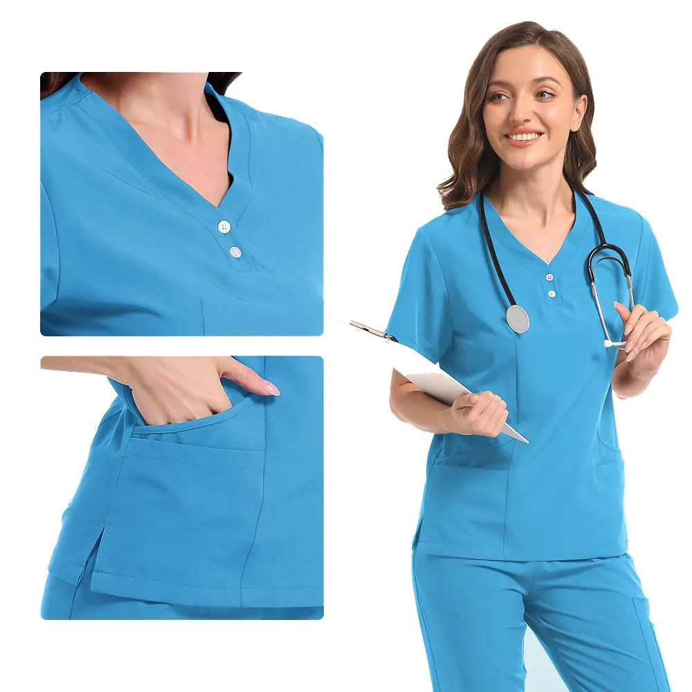 Medizinische Uniformen Mode Frauen Scrubs Ärzte Krankenschwestern Zubehör Chirurgische Sets Pet Shop Zahnklinik Labor Arbeitskleidung Kleidung Anzug