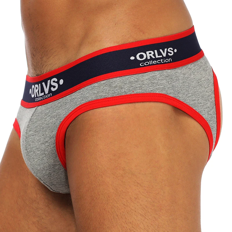 ORLVS Brand Cotton Gay Sexy Underwear Man Jockstrap Underpants Stringi Men\'s Thong and G String Men\'s Panties Bielizna