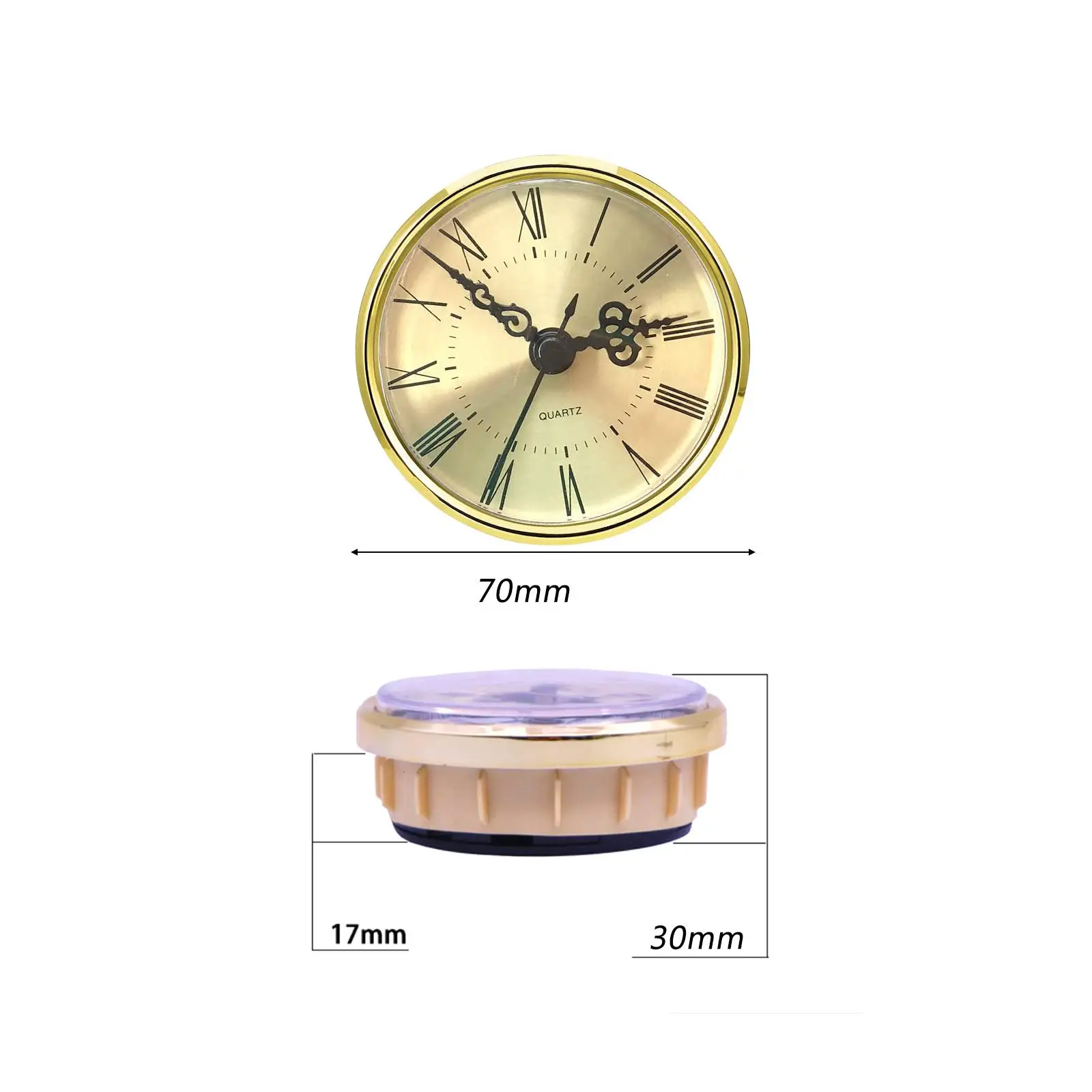 Clock Insert Round Movement Numeral Roman Mechanism Repair Replacement 70 mm image 2