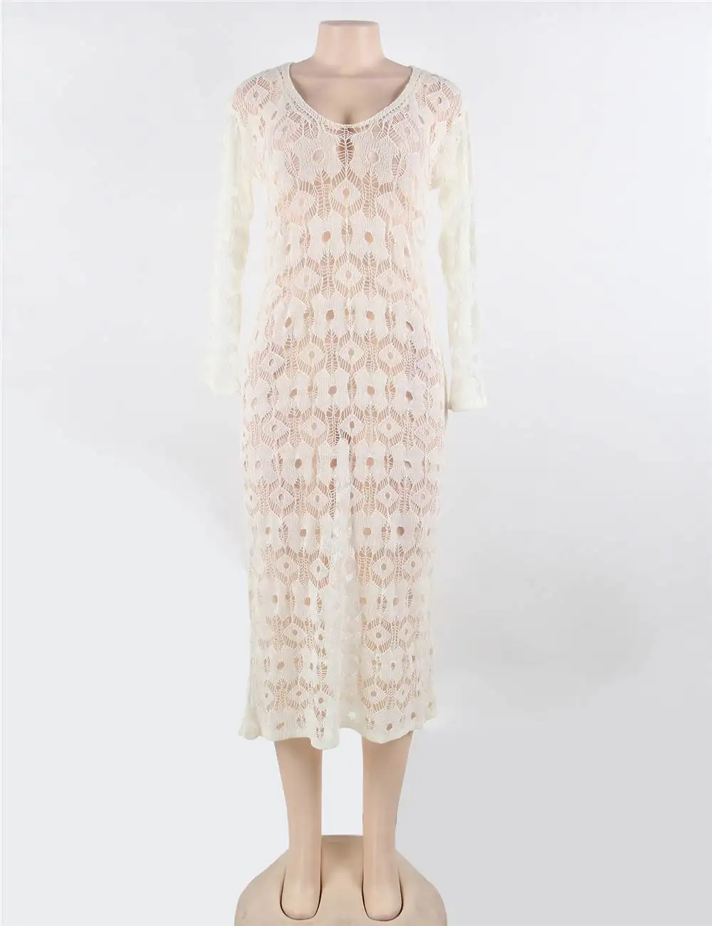 Vestido de playa de punto ahuecado - Vestido largo informal de verano para mujer, traje de baño para cubrir