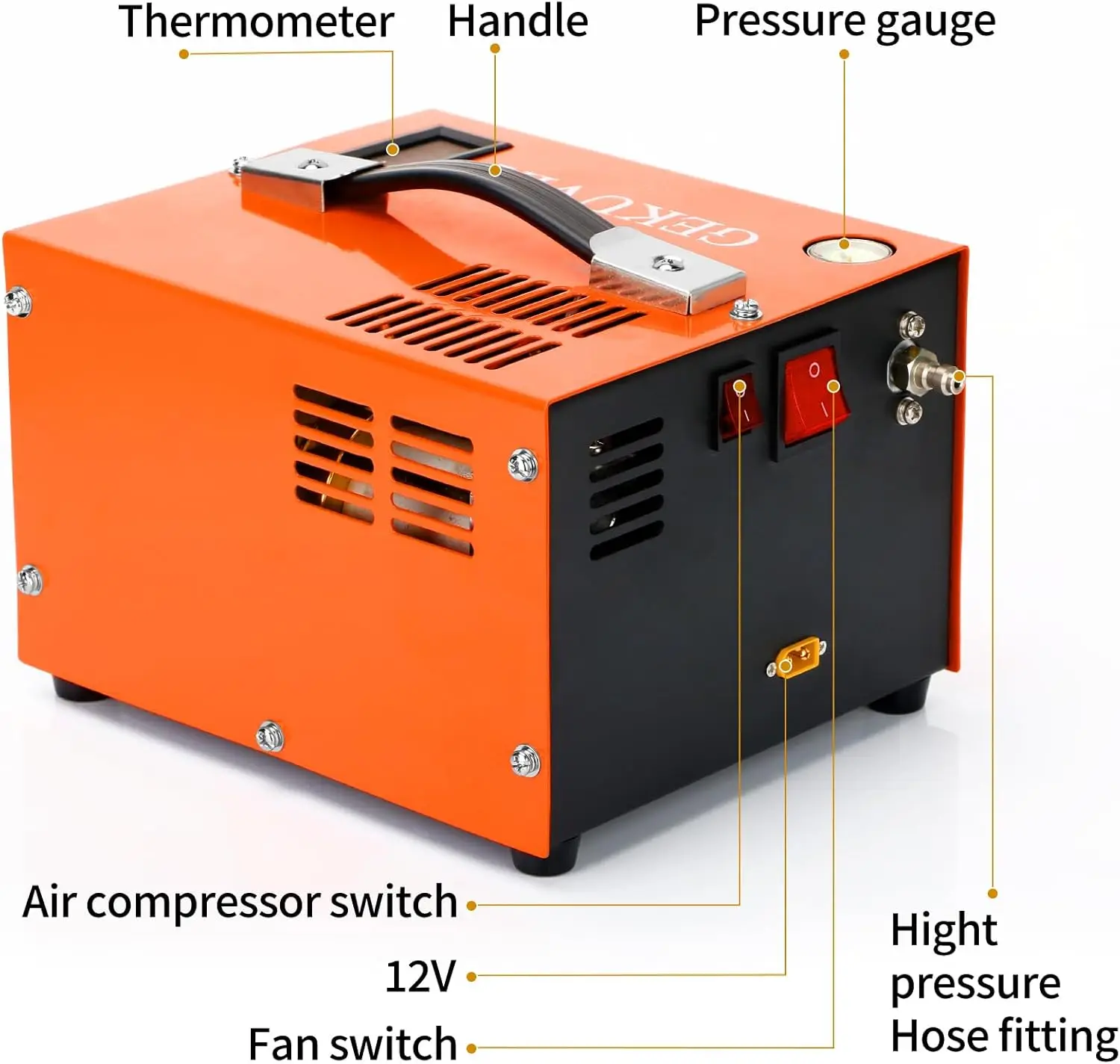 2026 Hot sellingPcp air Compressor 4500psi LED Display Screen Small Filter Car Compressor 12V DC 30mpa 300bar 4500psi Pcp Pump view 3