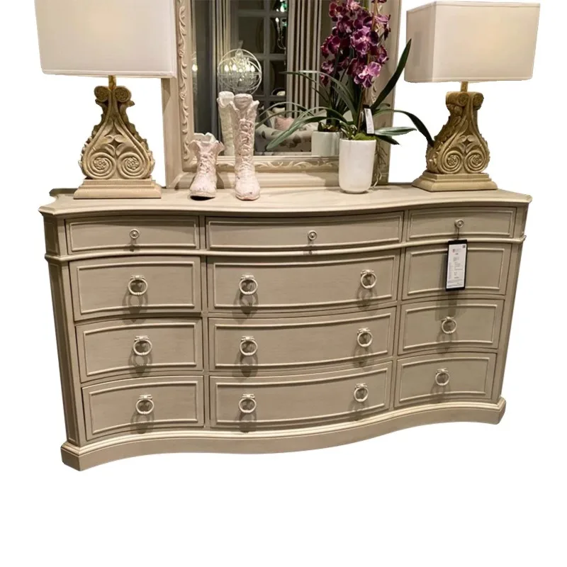 Bucket cabinet Solid wood American modern living room Bedroom storage cabinet, locker chest of drawers